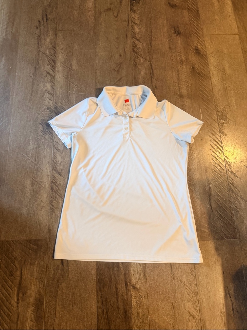 Hanes White Polo Tee